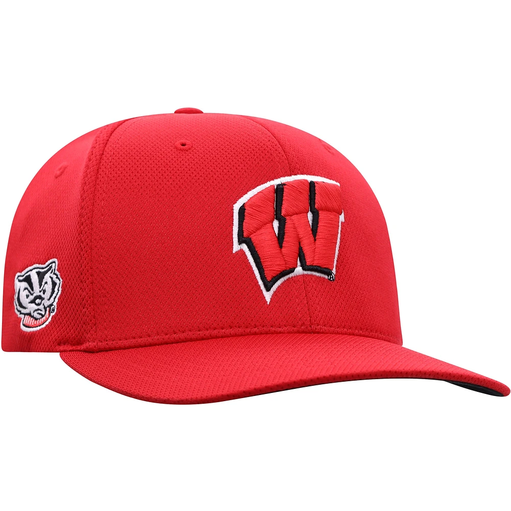 Men's Top of the World Red Wisconsin Badgers Reflex Logo Flex Hat