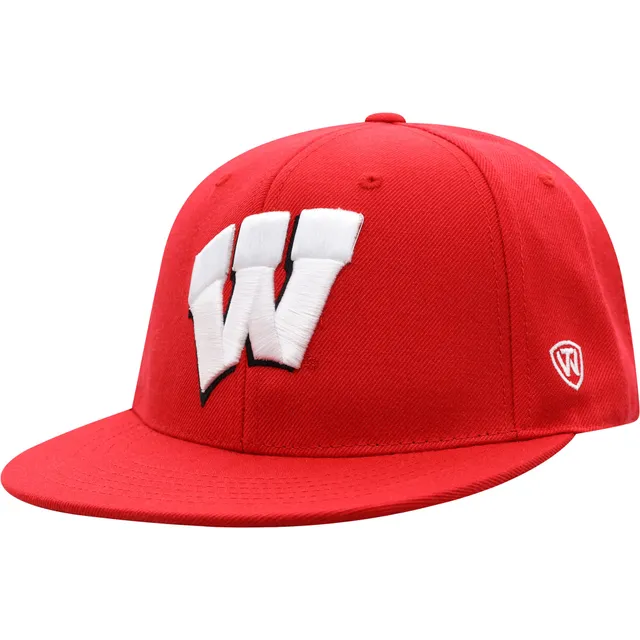 Lids Wisconsin Badgers Top of the World Team Color Fitted Hat - Red