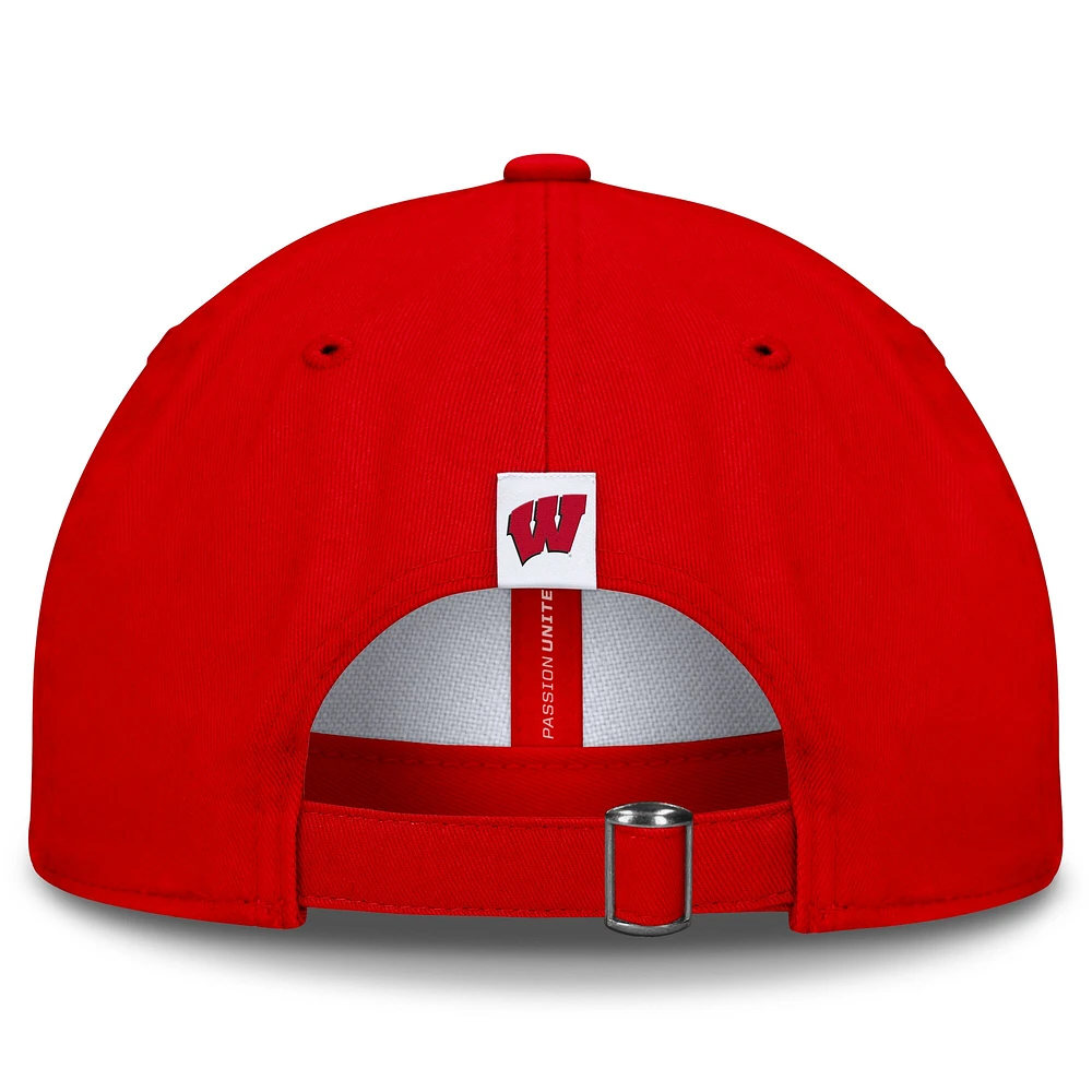 Men's Top of the World White/Red Wisconsin Badgers Weston Adjustable Hat