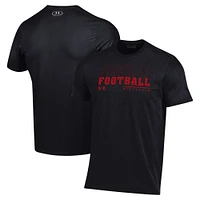 T-shirt Under Armour Wisconsin Badgers 2024 Sideline Football Performance pour homme, noir