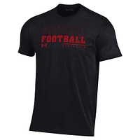 T-shirt Under Armour Wisconsin Badgers 2024 Sideline Football Performance pour homme, noir