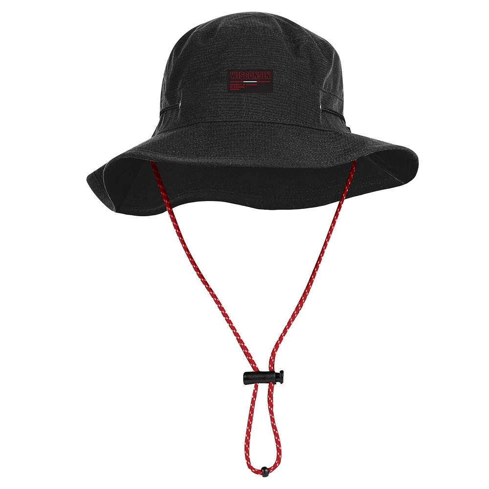 Men's Under Armour  Black Wisconsin Badgers Performance Boonie Bucket Hat