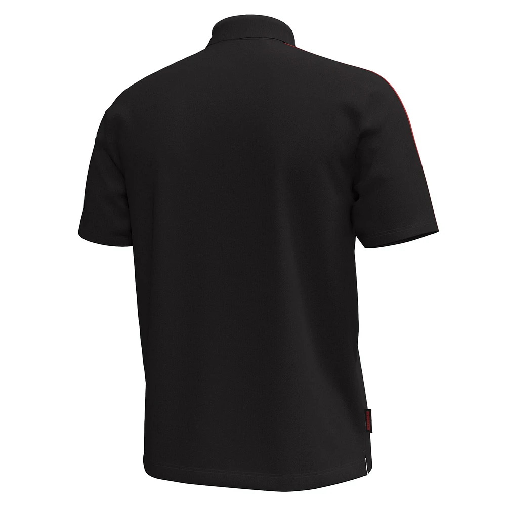 Men's Under Armour Black Wisconsin Badgers Pinnacle Performance Polo