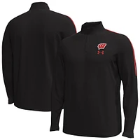 Men's Under Armour Black Wisconsin Badgers Playoff Performance Quarter-Zip Jacket