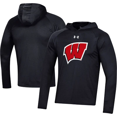 Under Armour Wisconsin Badgers School Logo Raglan T-shirt à manches longues pour homme Performance