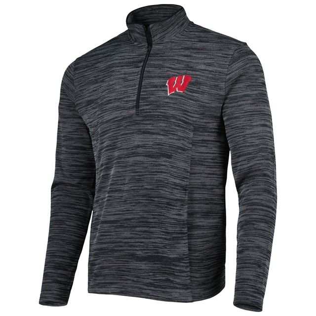 Under Armour Wisconsin Badgers Tempo Fleece Quarter-Zip Jacket pour homme Noir