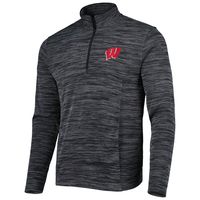 Men's Under Armour Black Wisconsin Badgers Tempo Fleece Quarter-Zip Jacket