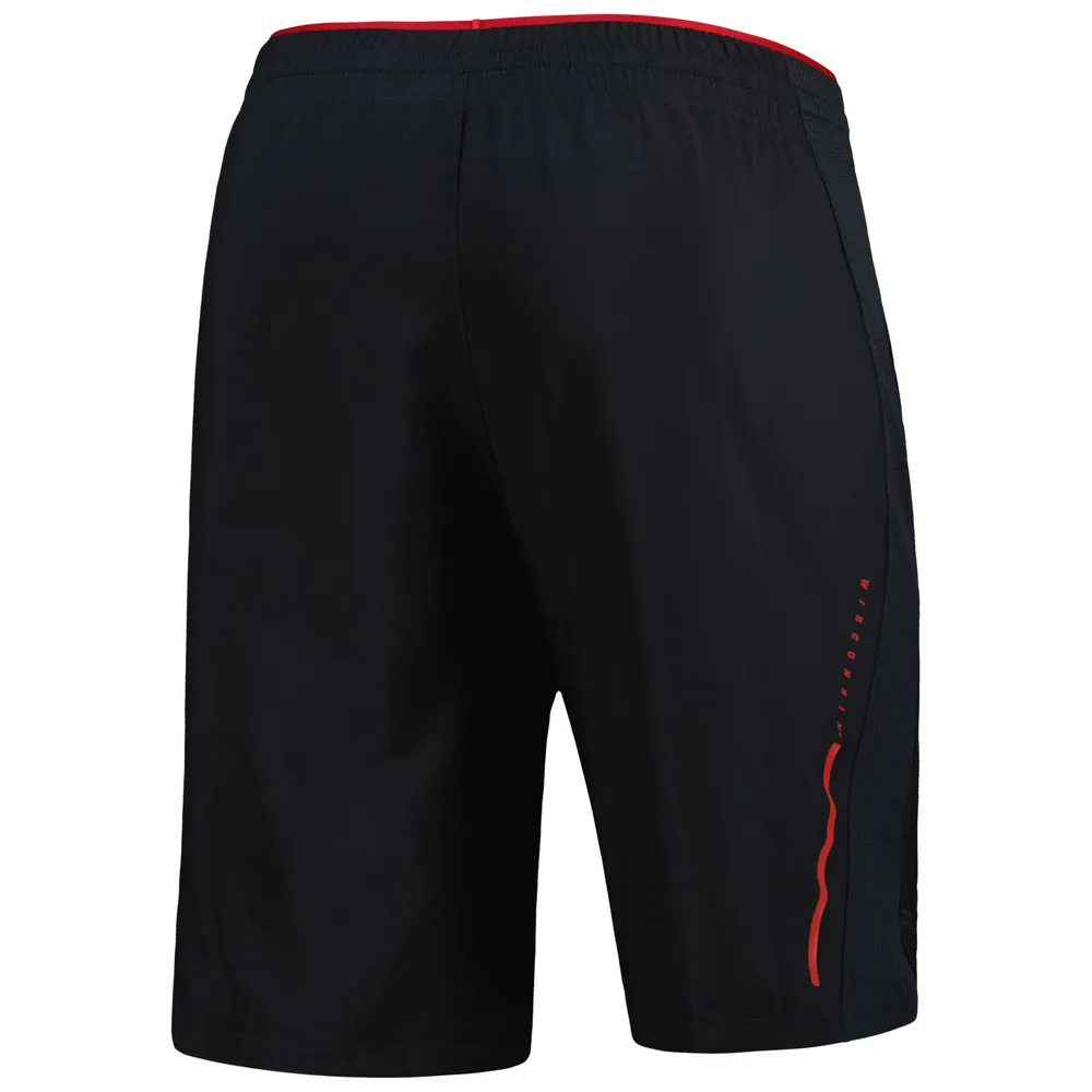 Short tissé Wisconsin Badgers Under Armour pour homme noir