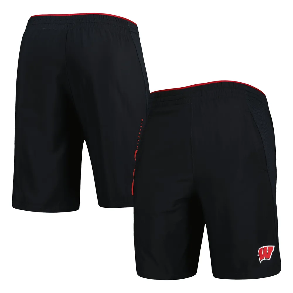 Short tissé Wisconsin Badgers Under Armour pour homme noir