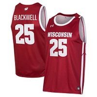 Men's Under Armour John Blackwell Red Wisconsin Badgers Replica Basketball Jersey