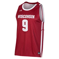 Men's Under Armour John Tonje Red Wisconsin Badgers Replica Basketball Jersey
