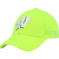 Under Armour Vert néon Wisconsin Badgers Signal Call Performance Flex Casquette pour homme