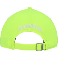 Men's Under Armour  Neon Green Wisconsin Badgers Signal Caller Performance Adjustable Hat