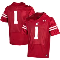 Maillot de football réplique des Badgers du Wisconsin #1 rouge Under Armour pour hommes