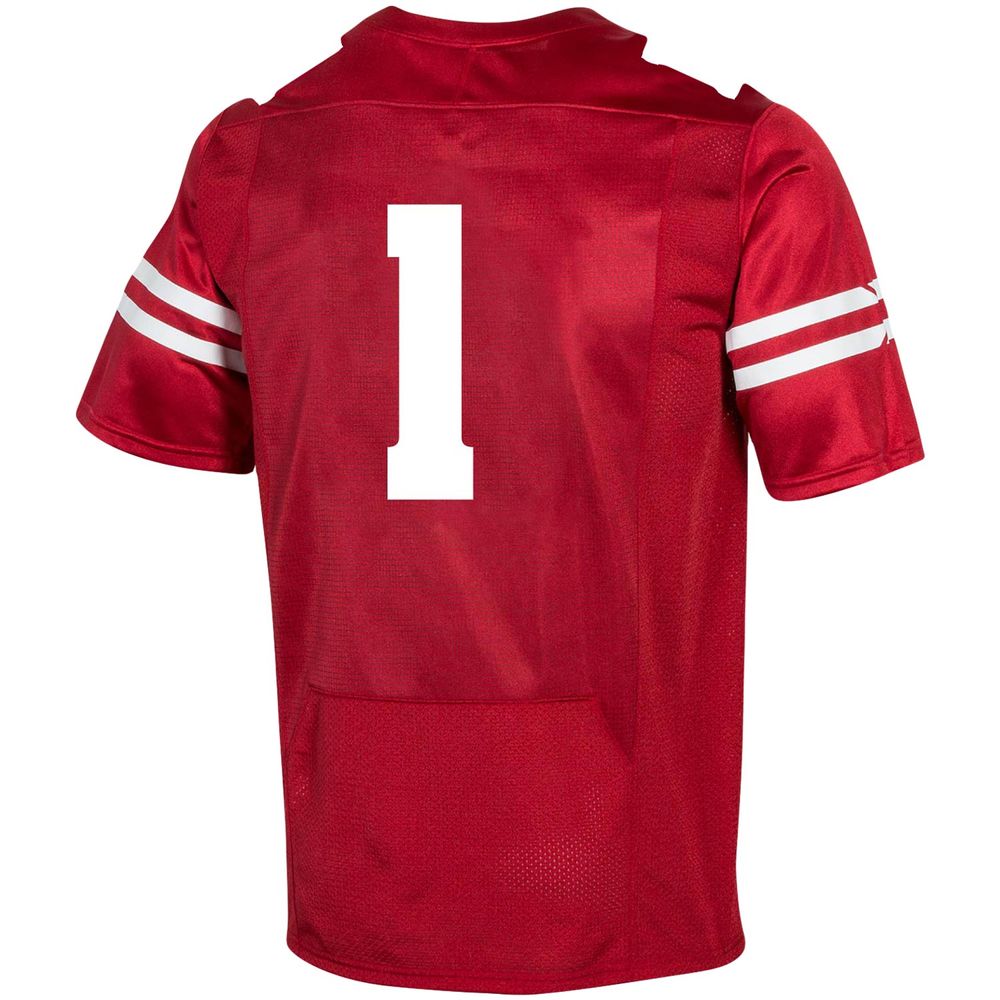 Men's Under Armour #1 Wisconsin Badgers Replica Football Jersey