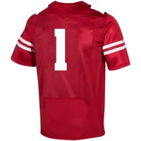 Maillot de football réplique des Badgers du Wisconsin #1 rouge Under Armour pour hommes