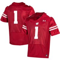 Men's Under Armour #1 Wisconsin Badgers Replica Football Jersey