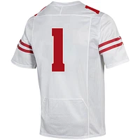 Under Armour #1 Blanc Wisconsin Badgers Réplique Maillot de Football Homme