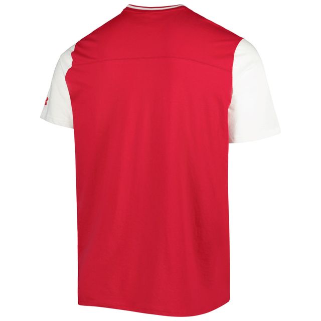 T-shirt Under Armour Wisconsin Badgers Iconic Block rouge/blanc pour homme