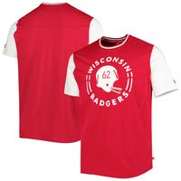 Men's Under Armour Red/White Wisconsin Badgers Iconic Block T-Shirt