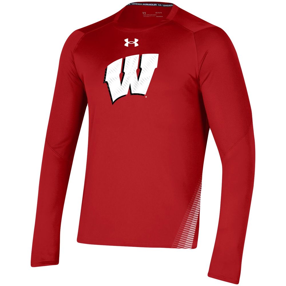 Men's Under Armour Red Wisconsin Badgers 2021 Sideline Training Performance Long Sleeve T-Shirt