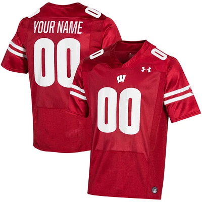 Maillot personnalisé rouge Wisconsin Badgers Under Armour pour homme