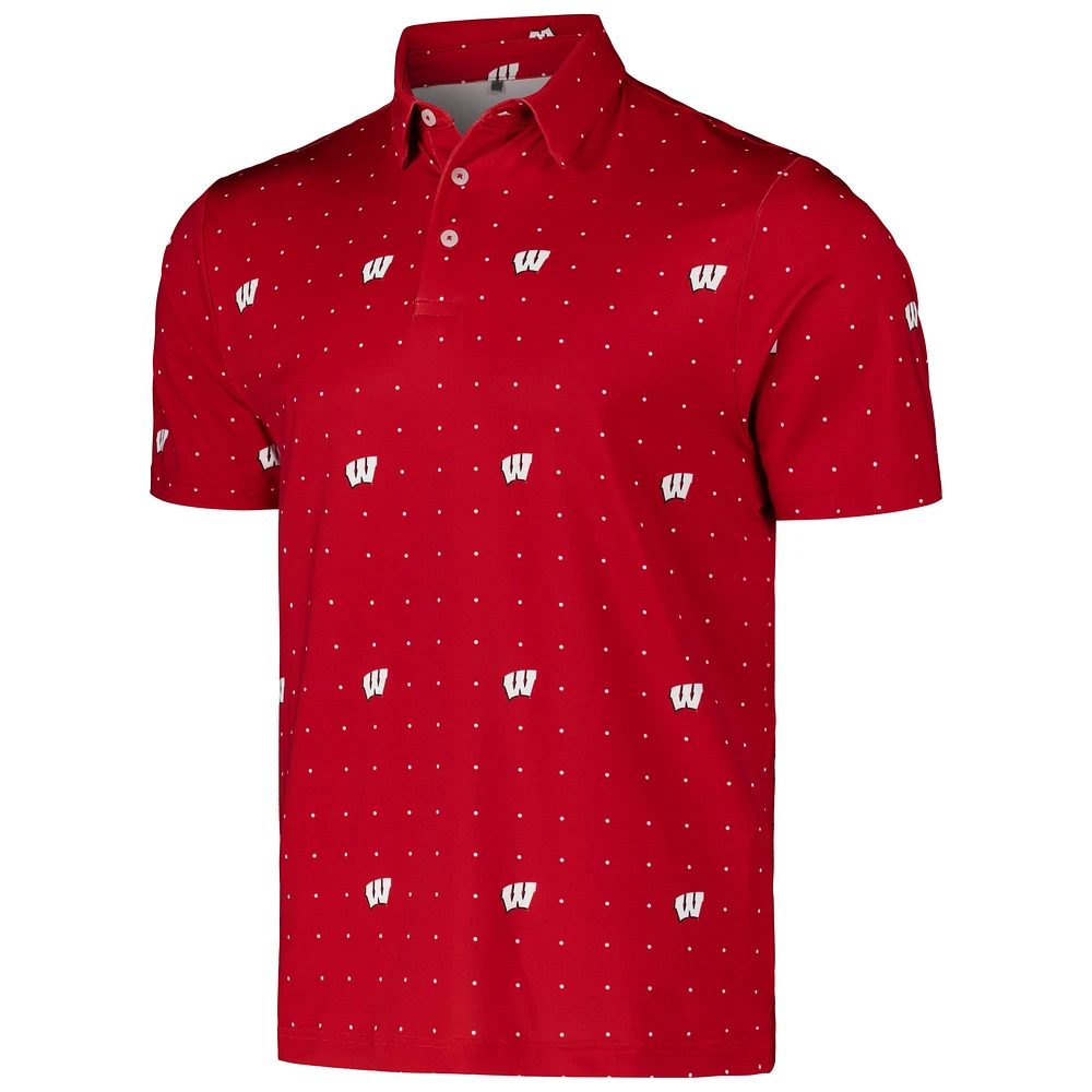 Men's Under Armour Red Wisconsin Badgers Gameday Performance Polo