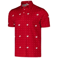 Polo de performance Gameday des Badgers du Wisconsin pour hommes Under Armour rouge