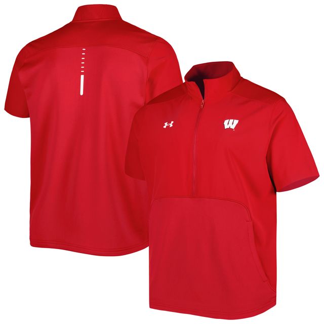 Under Armour Wisconsin Badgers Motivate 2.0 Veste à demi-fermeture éclair rouge pour homme