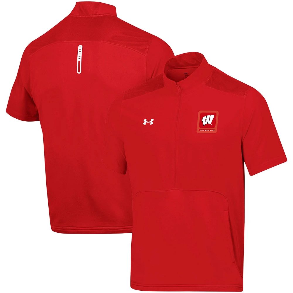 Men's Under Armour Wisconsin Badgers Motivate Half-Zip Jacket