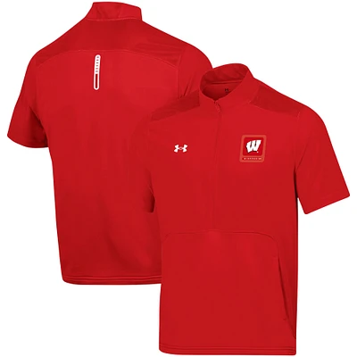 Men's Under Armour Wisconsin Badgers Motivate Half-Zip Jacket