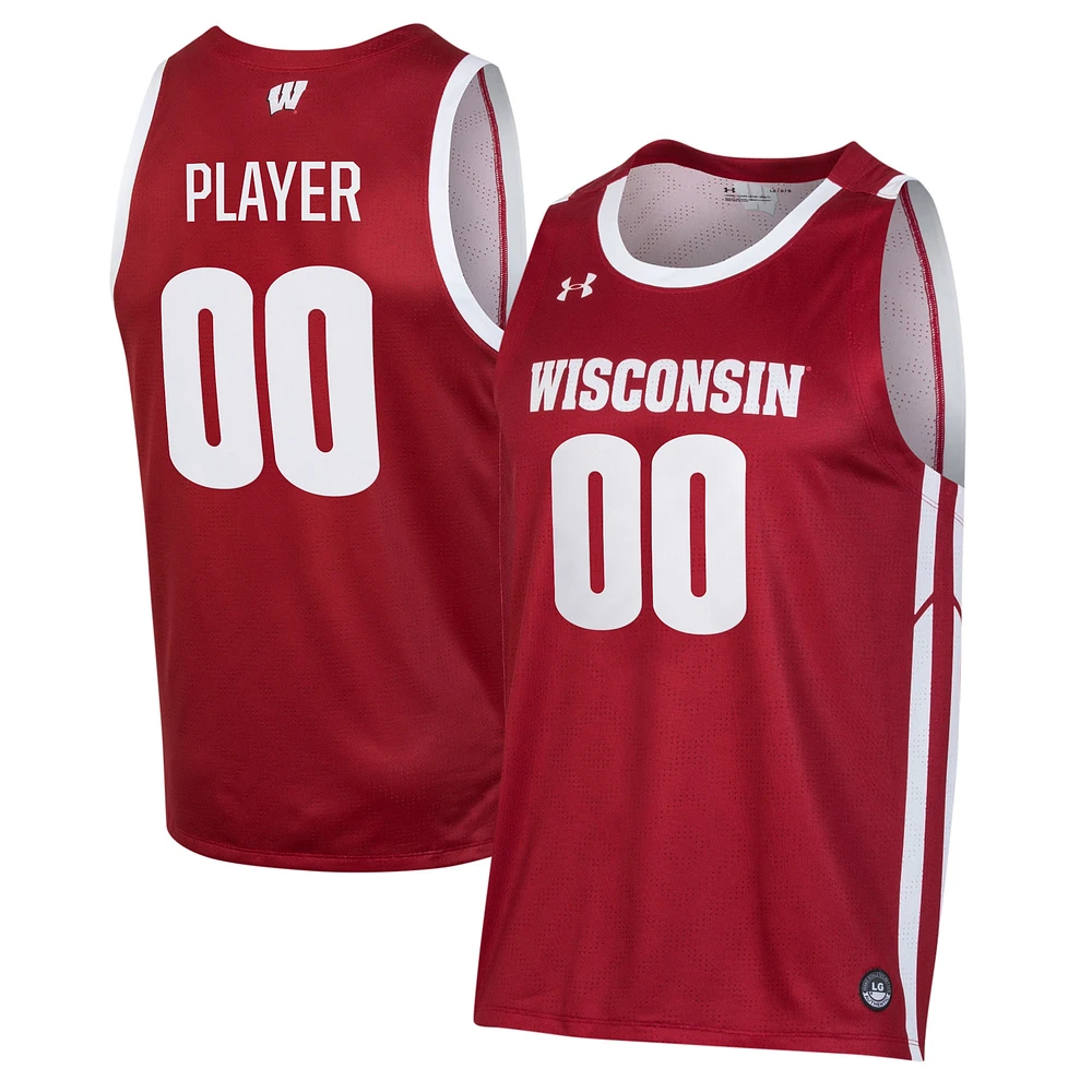 Maillot de basket-ball pour homme Under Armour Red Wisconsin Badgers Pick-A-Player NIL