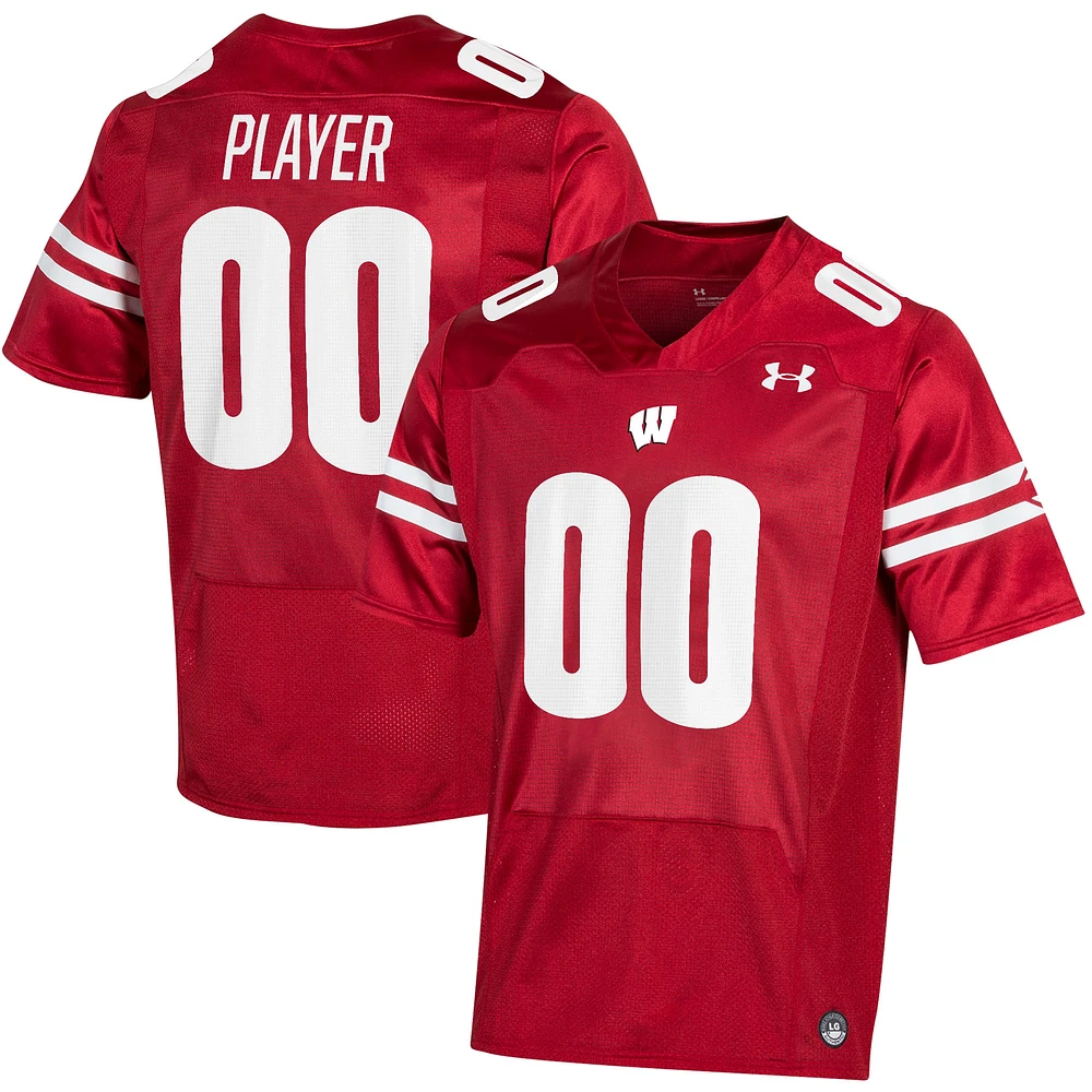 Maillot de football réplique Pick-A-Player NIL rouge des Wisconsin Badgers d'Under Armour pour homme