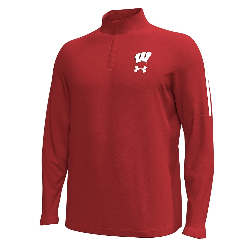 Men's Under Armour Red Wisconsin Badgers Playoff Performance Quarter-Zip Jacket