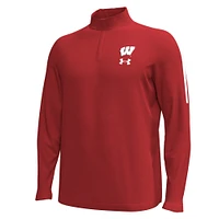 Veste à glissière quart de tour Performance Playoff des Wisconsin Badgers d'Under Armour pour homme