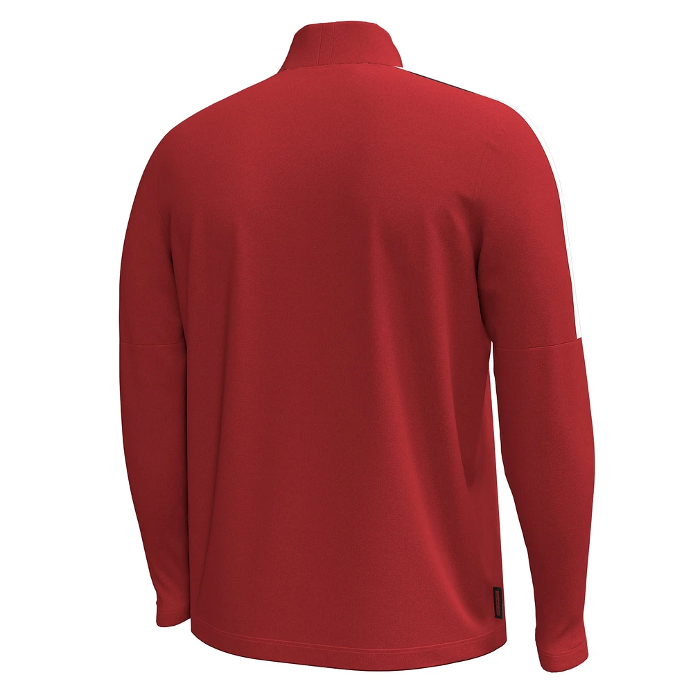 Men's Under Armour Red Wisconsin Badgers Playoff Performance Quarter-Zip Jacket