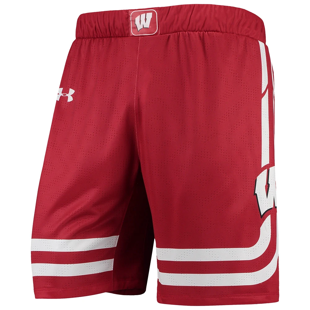 Men's Under Armour Red Wisconsin Badgers Replica Basketball Short