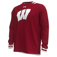 T-shirt rouge à manches longues Under Armour Wisconsin Badgers Shooter Raglan pour hommes