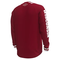 Men's Under Armour Red Wisconsin Badgers Shooter Raglan Long Sleeve T-Shirt