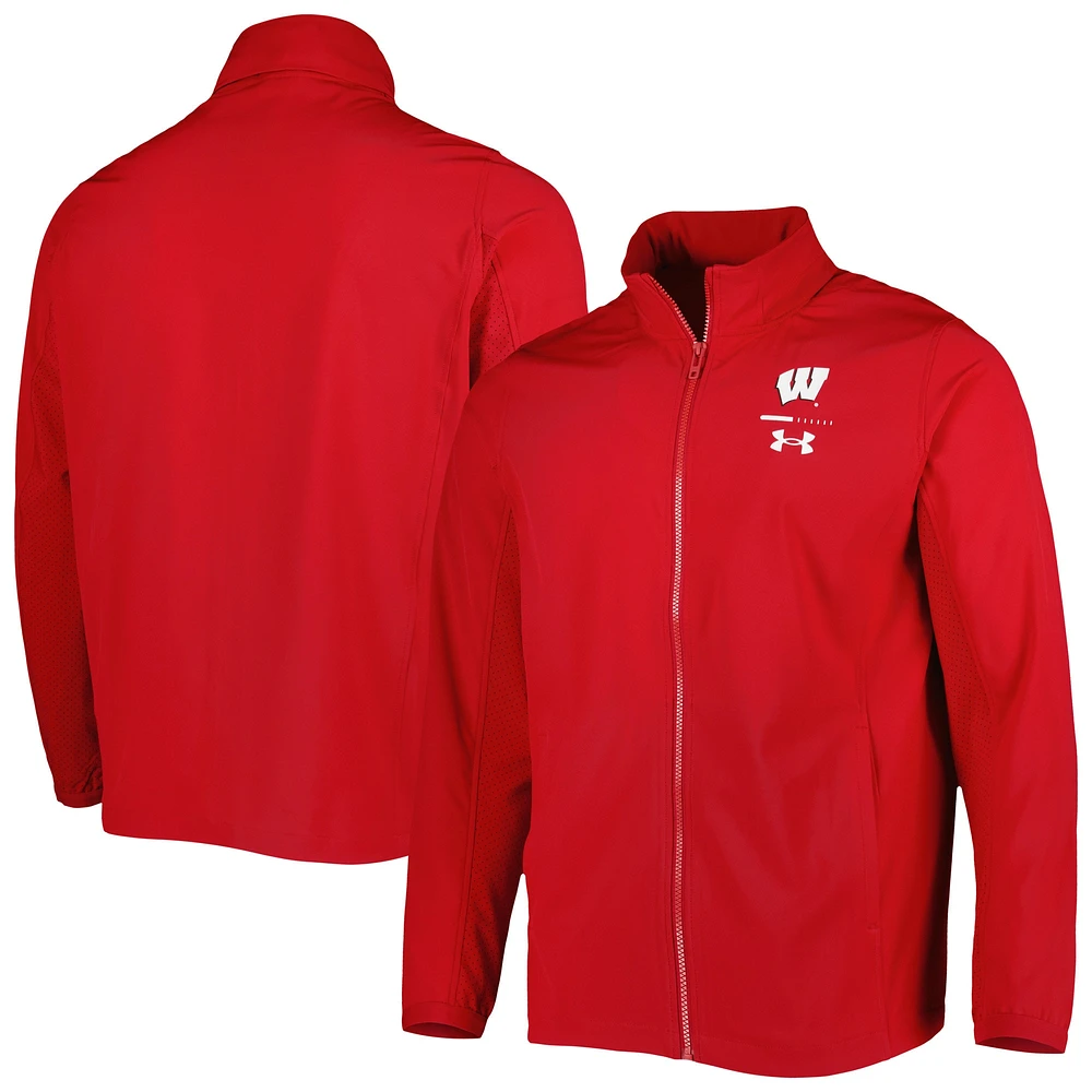 Under Armour Wisconsin Badgers Squad 3.0 Veste entièrement zippée pour homme Rouge