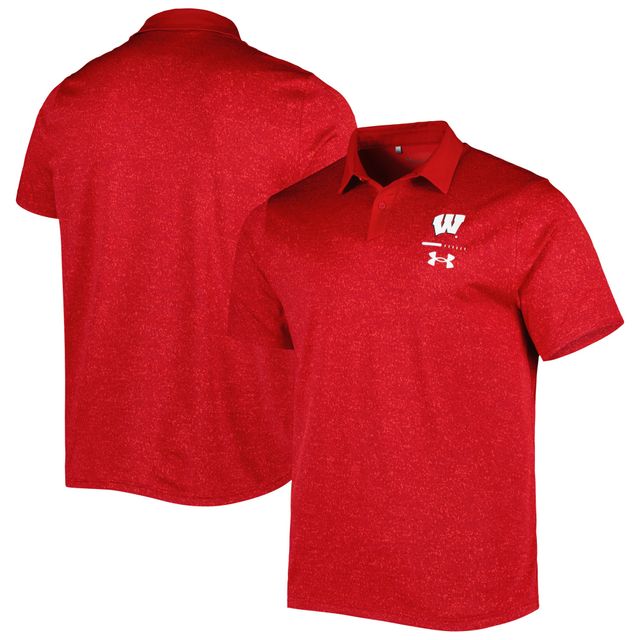 Polo Under Armour Wisconsin Badgers Static Performance pour homme rouge