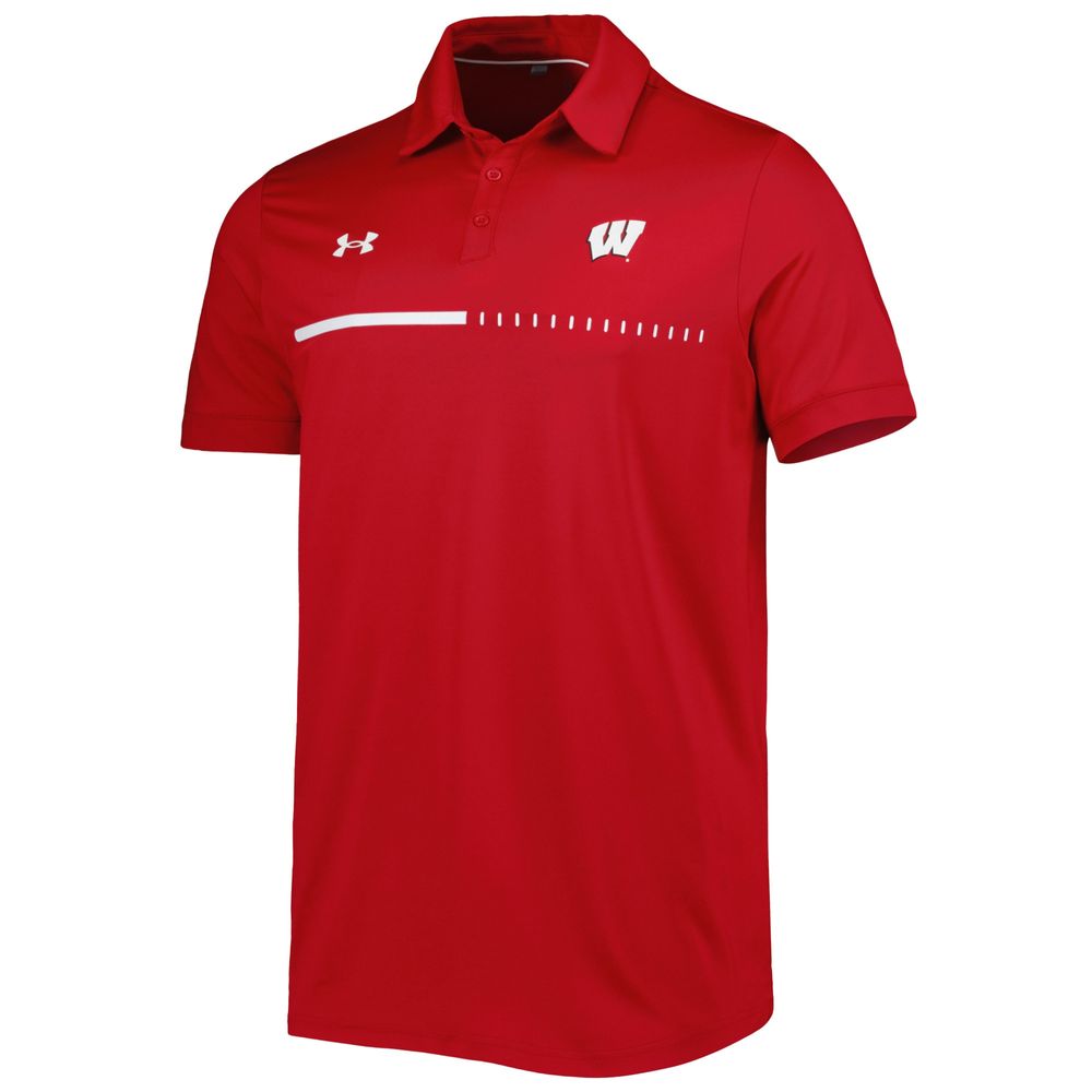 Men's Under Armour Red Wisconsin Badgers Title Performance Polo