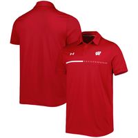 Men's Under Armour Red Wisconsin Badgers Title Performance Polo