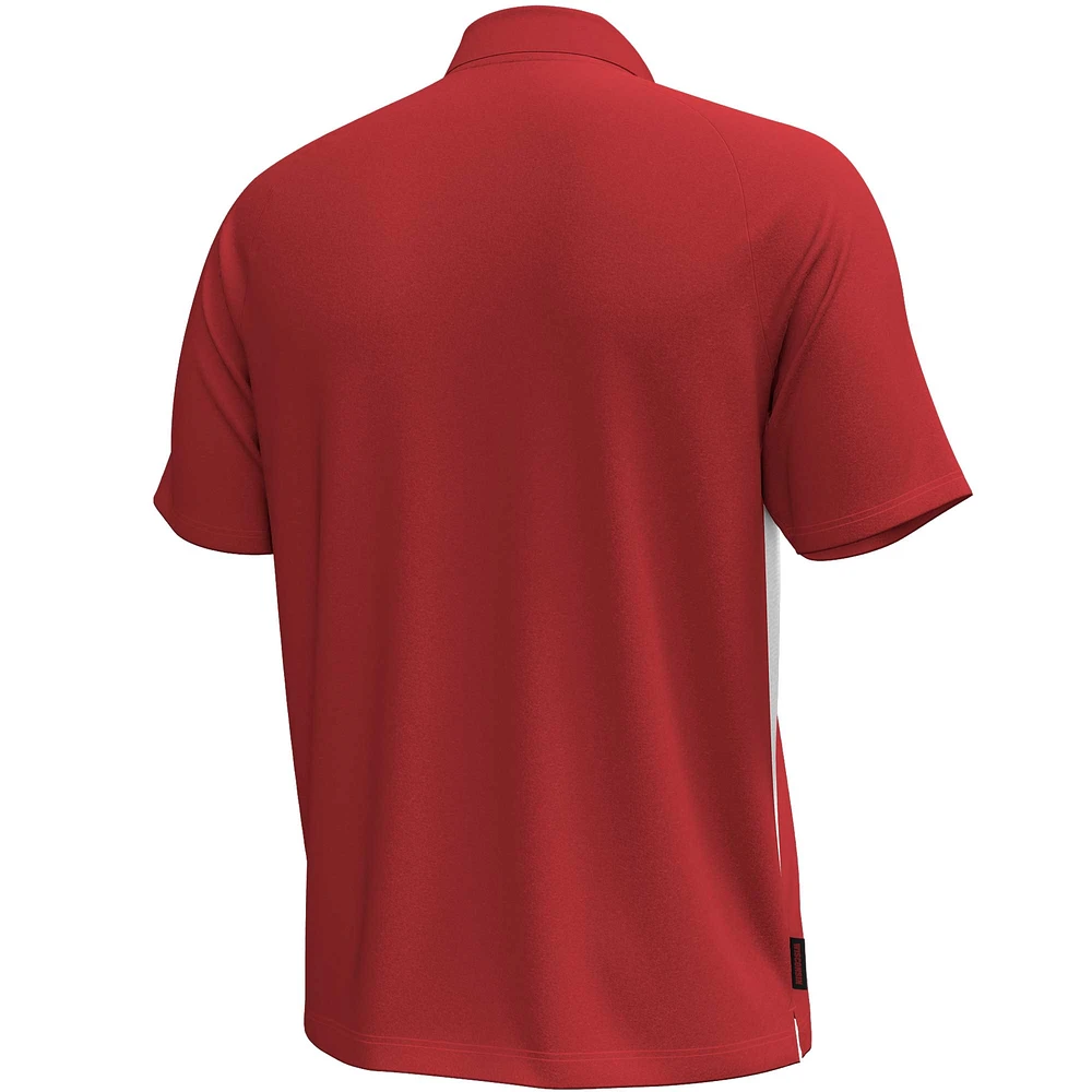 Polo Performance Title pour homme Under Armour rouge Wisconsin Badgers