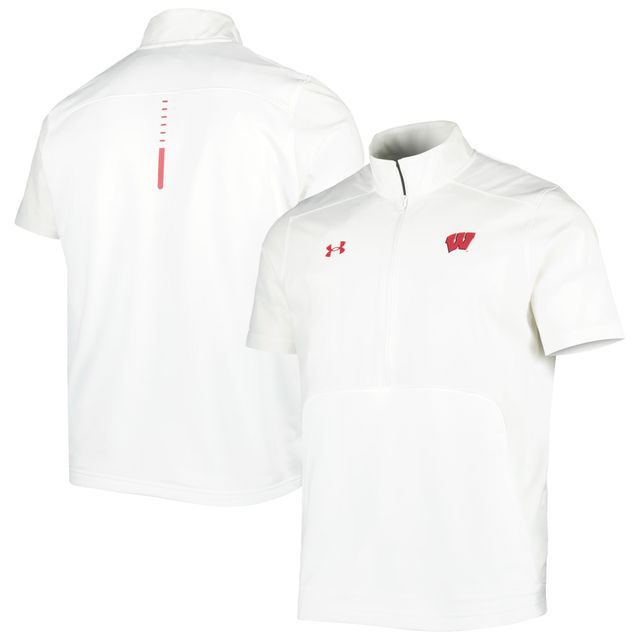 Under Armour Wisconsin Badgers Motivate 2.0 Veste à demi-fermeture éclair pour homme Blanc