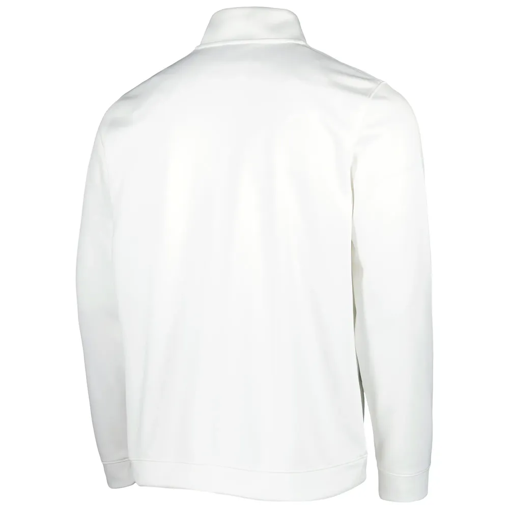 Men's Under Armour White Wisconsin Badgers Universal Mock Neck Half-Zip Jacket