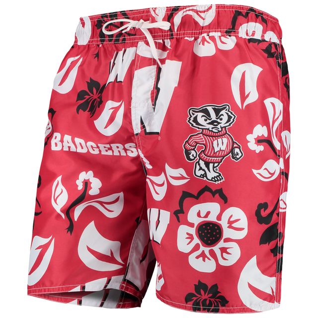 Maillot de bain Wes & Willy Wisconsin Badgers Floral Volley pour homme