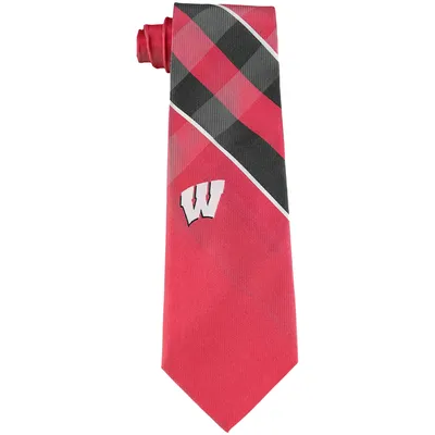 Wisconsin Badgers Woven Poly Grid Tie