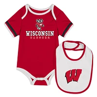 Newborn & Infant Colosseum  Red Wisconsin Badgers Bodysuit Bib Set