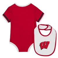 Newborn & Infant Colosseum  Red Wisconsin Badgers Bodysuit Bib Set